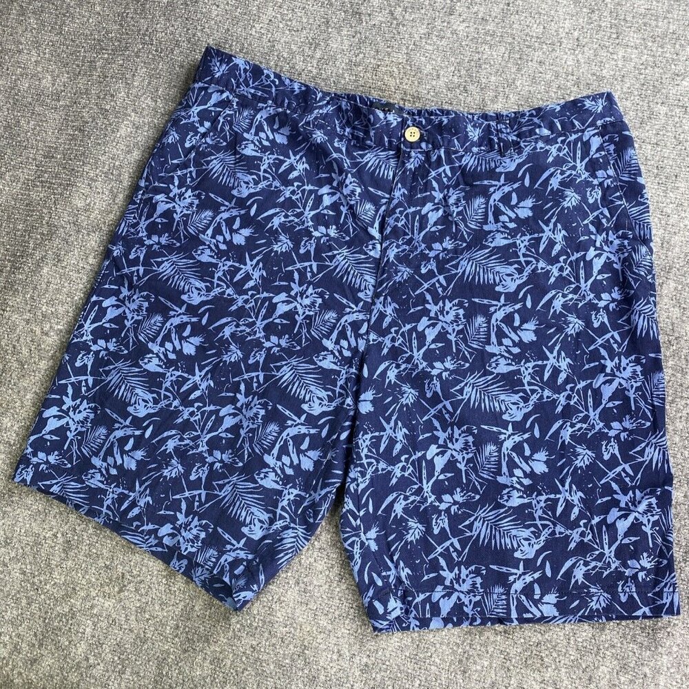 Five Four Shorts‎ Mens 40 Blue Floral Hawaiian Classic Fit Stretch Chino Coastal
